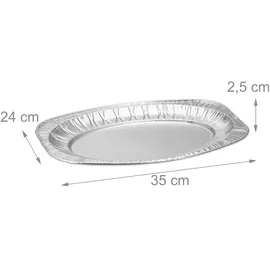 Relaxdays Servierplatten Alu, 100er Set, Silber