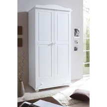 TICAA Kleiderschrank 2-türig Kiefer massiv