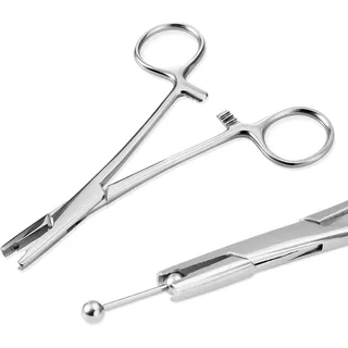 LAURITAMI 3mm 4mm 5mm Piercing Zange, Piercing Kugel Aufdreher Piercingzange für Kugeln, Piercing Klemme ür Änderung von Ohr Lippe Bauchnabel Zunge Nasen Augenbrauen Piercings