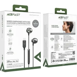ACEFAST L1 In-Ear-Kopfhörer Lightning-Anschluss, Mikrofon Fernbedienung 1,2 m - Schwarz