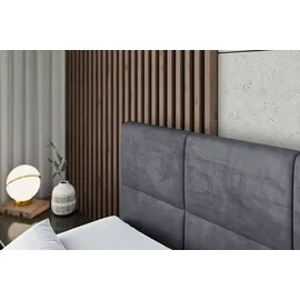 altdecor BOXBETT mit Matratze und Lattenrost, - ARDENI - 160x200 cm - H4 - Dunkelgrau