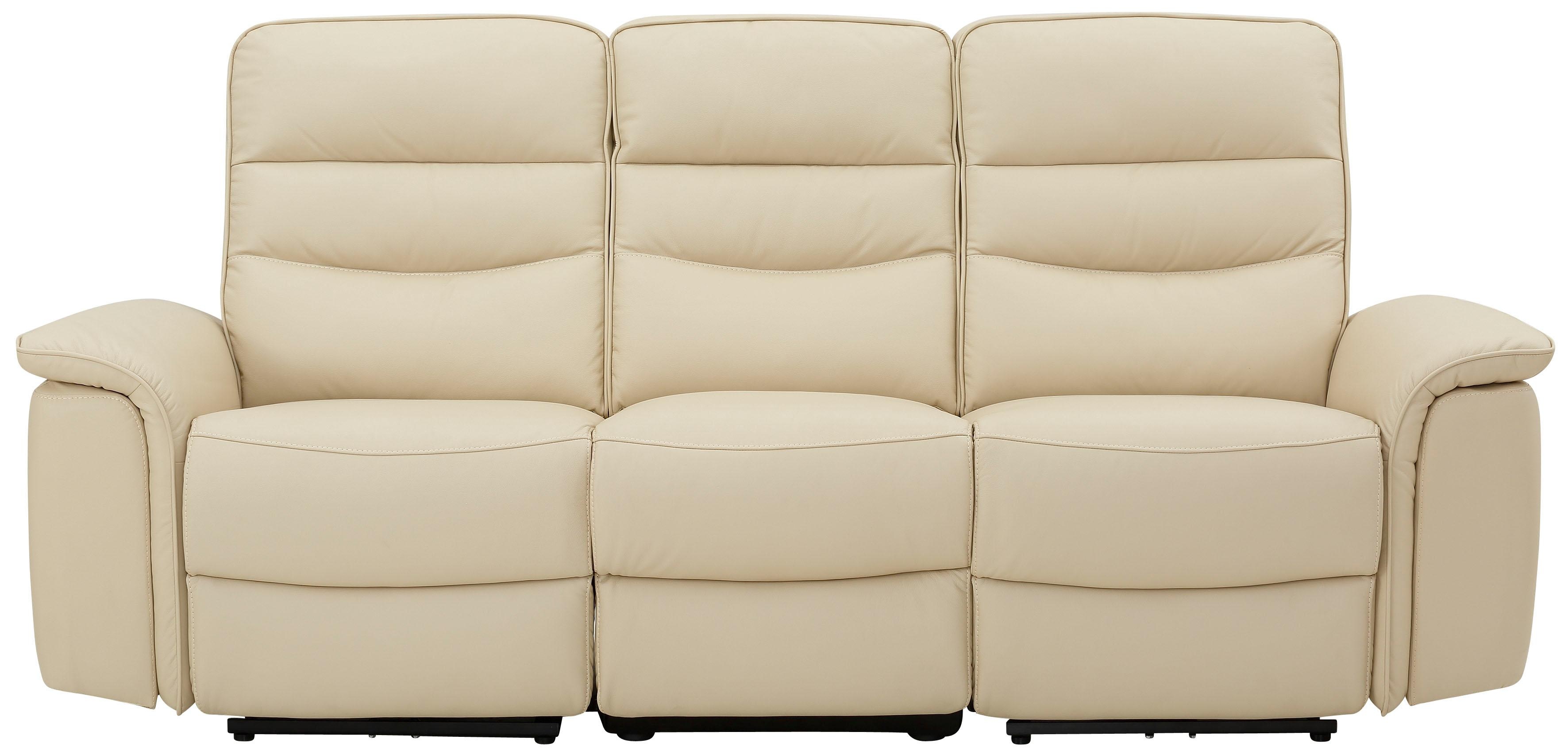 3-Sitzer HOME AFFAIRE "Maldini" Sofas Gr. B/H/T: 196 cm x 98 cm x 90 cm, Kunstleder-NaturLEDER, Relaxfunktionen an den beiden äußeren Sitzpositionen, beige (creme) 3-Sitzer Sofas
