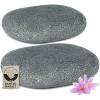 Hot Stone Sakralstein aus zertifiziert echtem Basalt für viel Wärme (2 Stück) – zur Ergänzung deines Hot Stone Massage Sets