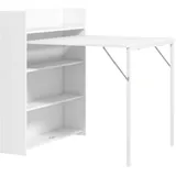 Homcom Esstisch Klappbar Küchentisch für 3 Personen mit 4-stufigen Regalen, Klapptisch Moderner Esszimmertisch für kleine Räume, Küche, Esszimmer, Tische, Esstische