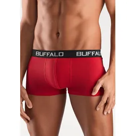 Buffalo Hipster, (Packung, 4 St.), knapp sitzende Boxershorts mit Kontrastbund aus Baumwollmischung Buffalo gelb, rot, lila, blau