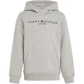 Tommy Hilfiger Kapuzensweatshirt TOMMY HILFIGER "ESSENTIAL HOODIE", Jungen, Gr. 14/164, grau (grau, meliert), Obermaterial: 100% Baumwolle, Basic schmal, Rippbündchen, Sweatshirts, für Jungen und Mädchen