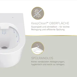 Lenz Melva Wand-WC mit WC-Sitz Weiß spülrandlos