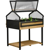 Dobar XXL Hochbeet mit Frühbeet-Aufsatz 100 x 73 x 121,5 cm Anthrazit