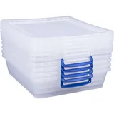Really-Useful-Box Aufbewahrungsbox, 10,5L, mit Deckel, Kunststoff, 42 x 37 x 9,5cm, 5 Stück