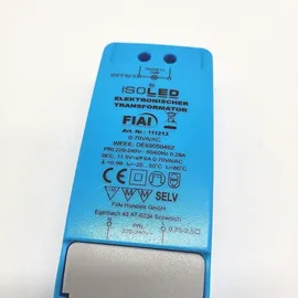ISOLED Isolierte 12 V/AC, 0–70 W, Transformator, LED-Treiber ohne Mindestlast, kein LED-Flimmern und kein Transformatorgeräusch, dimmbares Netzteil, Blau
