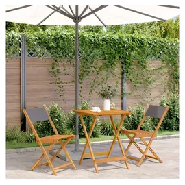 vidaXL 3-tlg. Bistro-Set Anthrazit Stoff und Massivholz