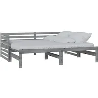 VidaXL Ausziehbares Tagesbett Grau Massivholz Kiefer 2x(90x200) cm