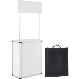 Vevor Tragbare Messetheke Messetresen, 785 x 380 x 1815 mm Messestand Ausstellungs-Thekenständer, Faltbarer Promotion-Einzelhandels-Bartisch, Rezeption Messestand mit Aufbewahrungsregal, Tragetasche