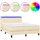 vidaXL Boxspringbett mit Matratze & LED Creme 140x190 cm Stoff