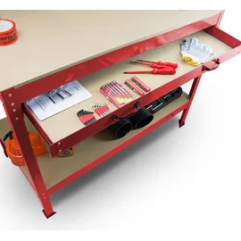 BITUXX Werktisch Metall 115 x 55 x 140 cm Rot