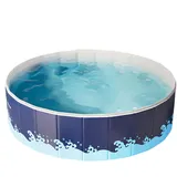 Hundepool, Klapppool, Schwimmbecken Faltbarer, Kein Aufpumpen Erforderlich, Räumliches Badbecken Nylon Für Außenwasserpartys Garten Hinterhof Kinder Welpe