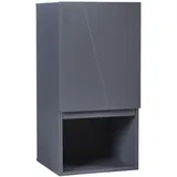 [en.casa] Hängeschrank Overath 30x30x60 cm Grau Badezimmerschrank, Medikamentenschrank mit Schranktür und offenen Ablagefach