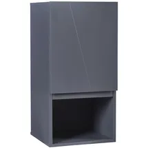 [en.casa] Hängeschrank Overath 30x30x60 cm Grau Badezimmerschrank, Medikamentenschrank mit Schranktür und offenen Ablagefach