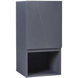 [en.casa] Hängeschrank Overath 30x30x60 cm Grau Badezimmerschrank, Medikamentenschrank mit Schranktür und offenen Ablagefach