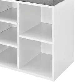 [en.casa] Ymir 103 x 48 x 30 cm mit Sitzbank / weiß grau