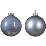 Kaemingk Christbaumkugeln Hazy Blue stahlblau Ø 8 cm aus Glas - 6er Set