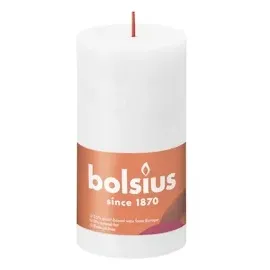 Bolsius Rustik Stumpenkerze 8 x 6.8 cm wolkiges weiß
