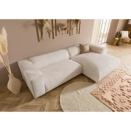 MASSIVMOEBEL24.DE Eckcouch Cord 3-Sitzer Beige