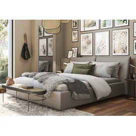 PLACES OF STYLE Polsterbett PLACES OF STYLE "Priora in 4 Breiten bis 200cm", grau (elephant), B:192cm H:100cm L:250cm, Rinds-Oberleder, Betten, Polsterbett, auch in NaturLEDER, Cord, belastbar bis 280kg, auch Überlänge 220 cm