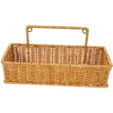 HIAKDOFT Wandkorb Rechteckig Einlagig Geflochten im Landhausstil Hängender Aufbewahrungskorb für Küche Bad Flur Natürlicher Wandaufbewahrungskorb mit Rattan optik für Vielseitige Nutzung