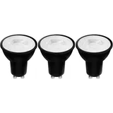 LED's light LED-Spot GU10 MR16 Warmweiß 3er-Set Schwarz