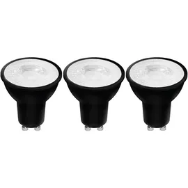 LED's light LED-Spot GU10 MR16 Warmweiß 3er-Set Schwarz