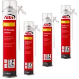 4x Alfa Einkomponentiger, feuchtigkeitshärtender Adapterschaum 750 ml Montageschaum