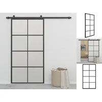 vidaXL Zimmertür Schiebetür Aluminium und ESG-Glas 102,5205 cm Schwarz schwarz