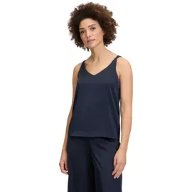Vera Mont Satinbluse mit V-Ausschnitt Dunkelblau, 38