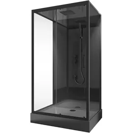 Schulte Bali Komplettdusche mit Schiebetür 115 x 215 cm mattschwarz
