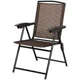 Goplus 4er Set Klappstühle, Terrassenstühle mit Armlehne & Verstellbarer Rückenlehne & Rutschfesten Fusspolstern, Wetterbestaendige Klappsessel - Goplus