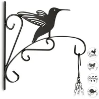 Relaxdays Blumenhaken mit verschiedenen Motiven schwarz