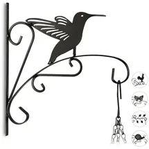 Relaxdays Blumenhaken mit verschiedenen Motiven schwarz