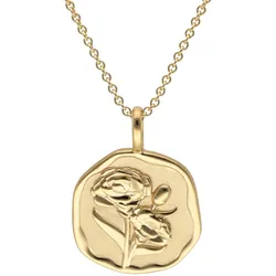 trendor 68002-01 Halskette mit Monatsblume Januar 925 Silber Vergoldet, 45 cm
