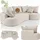 Juskys Sofa Tirano - Ecksofa L-Form, inkl. Kissen, 4-Sitzer Eckcouch, Bouclé Creme &