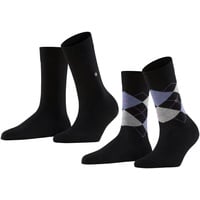 Burlington Damen Socken Everyday Mix Vorteilspack - Raute und Uni, One Size, 36-41