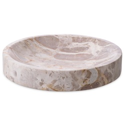 Casa Padrino Luxus Deko Marmor Schale Braun Ø 30,5 x H. 5,5 cm - Runde Obstschale - Esstisch Deko - Deko Accessoires - Luxus Accessoires - Luxus Qualität