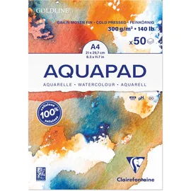 Clairefontaine Aquarellblock Goldline Aquapad A4 50 Blatt 300g
