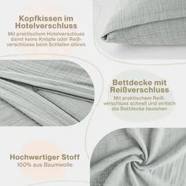 Everbrent Blumtal Bettwäsche, Blau, Textil, 155x220 cm, Schlaftextilien, Bettwäsche, Bettwäsche