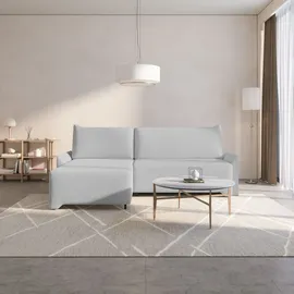 moeblo Eckcouch Cord 2-Sitzer Grau