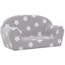 vidaXL Kindersofa 2-Sitzer Hellgrau mit Sternen