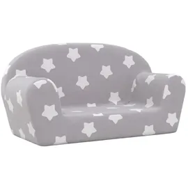 vidaXL Kindersofa 2-Sitzer Hellgrau mit Sternen