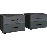 WIMEX Nachtkommoden, 2er-Set Kopenhagen, - grau