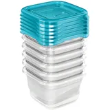 KEEEPER Frischhaltedose "fredo fresh" 90 ml, eckig blau 6 Stück - Blau