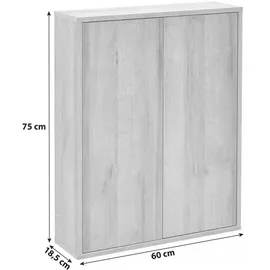 fackelmanngmbh FINN Dhae,60x75x18,5 Weiß-AsEi,2T, Push